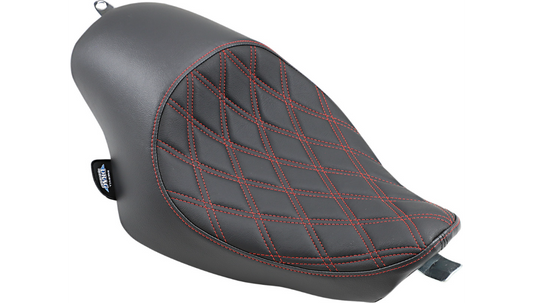 2004-2022 EVO Sportster 3/4 Solo Seat - Double Diamond Red Stitch