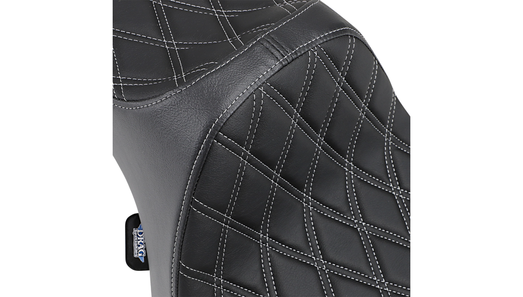 2004-2022 EVO Sportster Predator 3 Seat - Double Diamond Silver Stitch