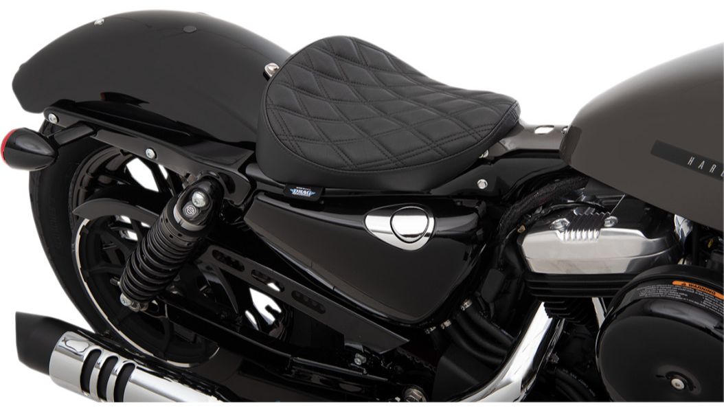 2004-2022 EVO Sportster Bobber Solo Seat - Double Diamond Black Stitch