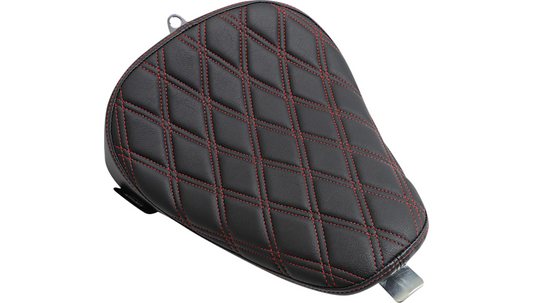 2004-2022 EVO Sportster Bobber Solo Seat - Double Diamond Red Stitch
