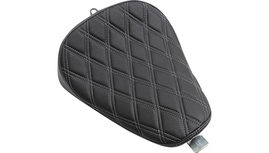 2004-2022 EVO Sportster Bobber Solo Seat - Double Diamond Silver Stitch