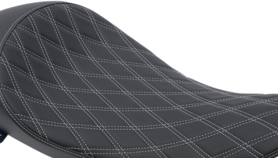 Solo Seat - Extended Reach & Lowered - Silver Double Diamond
