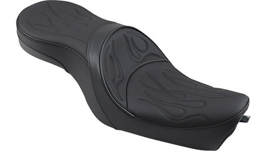 2004-2022 EVO Sportster Low Profile Touring Seat - Black Flame Stitch