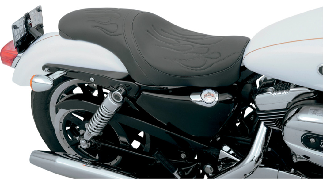 2004-2022 EVO Sportster Predator Seat - Black Flame Stitch