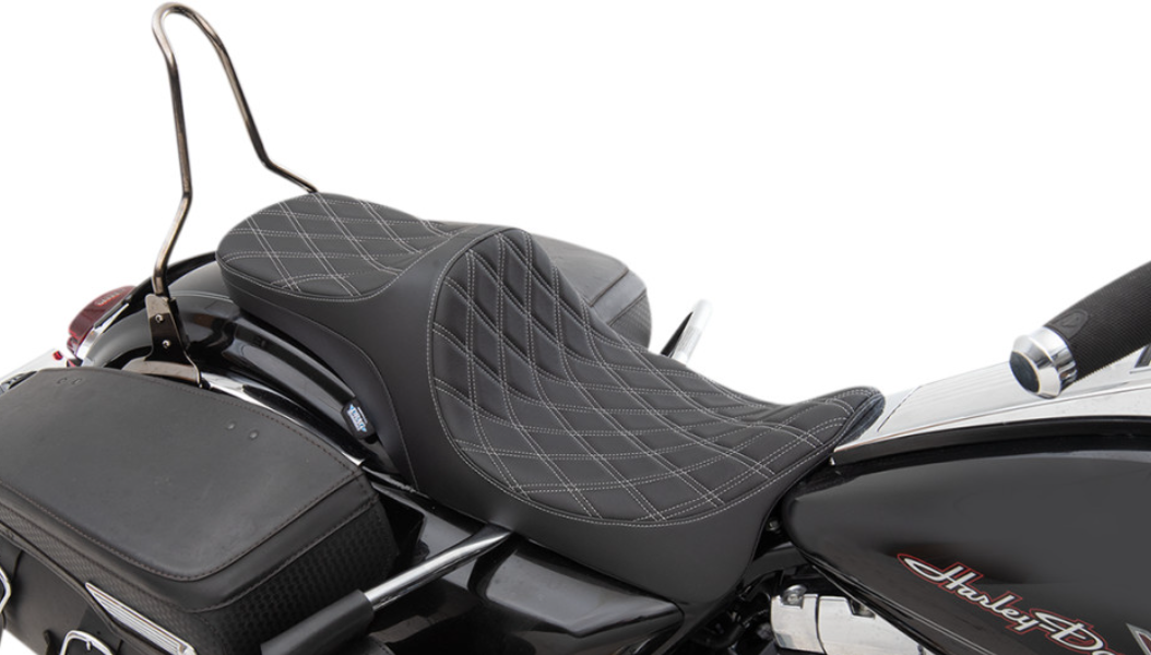 Predator 3 Stock Position 2 Up Seat - Double Diamond Silver Stitch