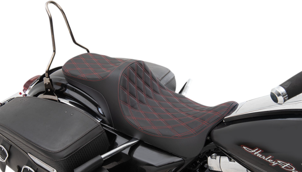 Predator 3 Stock Position 2 Up Seat - Double Diamond Red Stitch