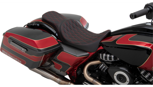 Predator Stock Position 2 Up Seat - Double Diamond Red Stitch