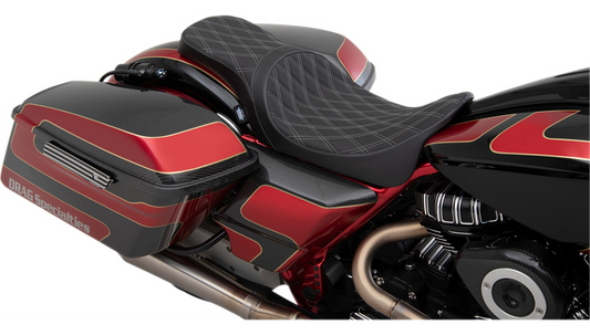 Predator Stock Position 2 Up Seat - Double Diamond Silver Stitch