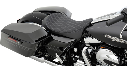 Solo Seat - Extended Reach & Lowered - Silver Double Diamond