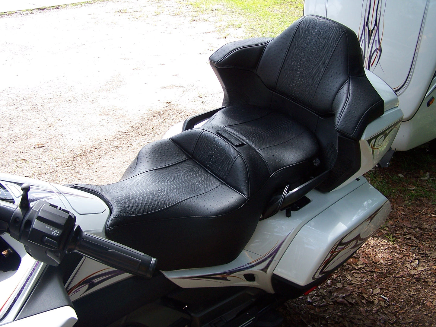 Most Comfortable Goldwing Seat on a 2021 Honda Goldwing snake and ostrich finish