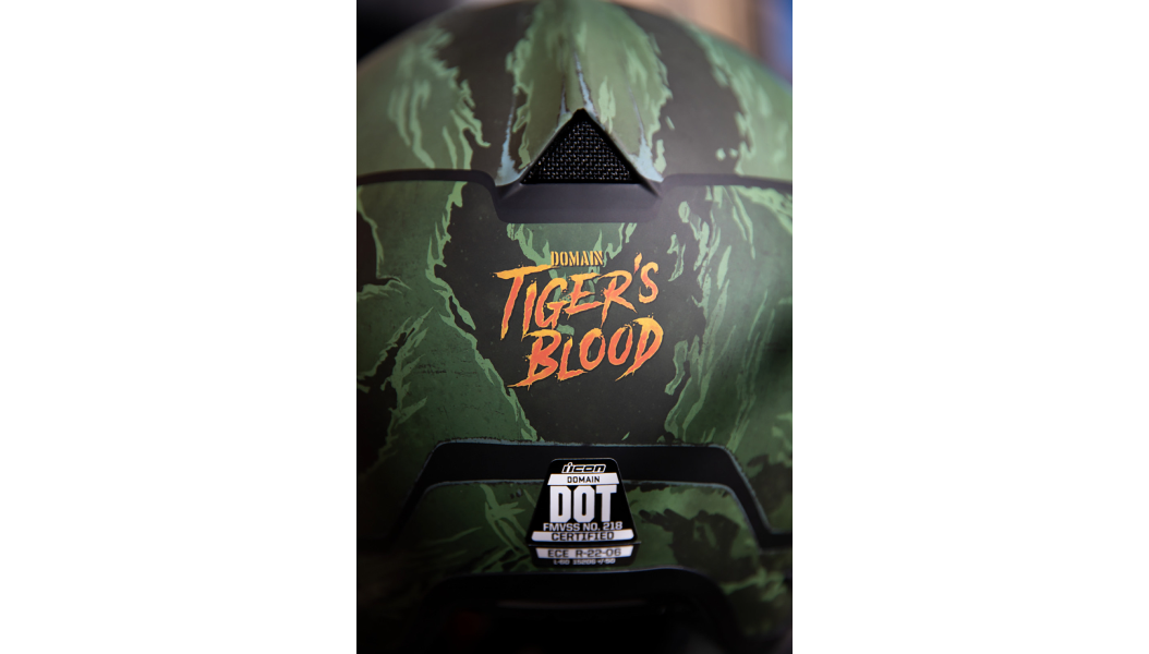 ICON DOMAIN Helmet - Tiger's Blood - Green Graphic