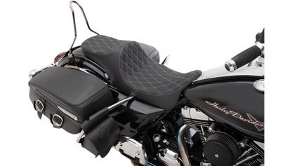 Predator 3 Stock Position 2 Up Seat - Double Diamond Silver Stitch